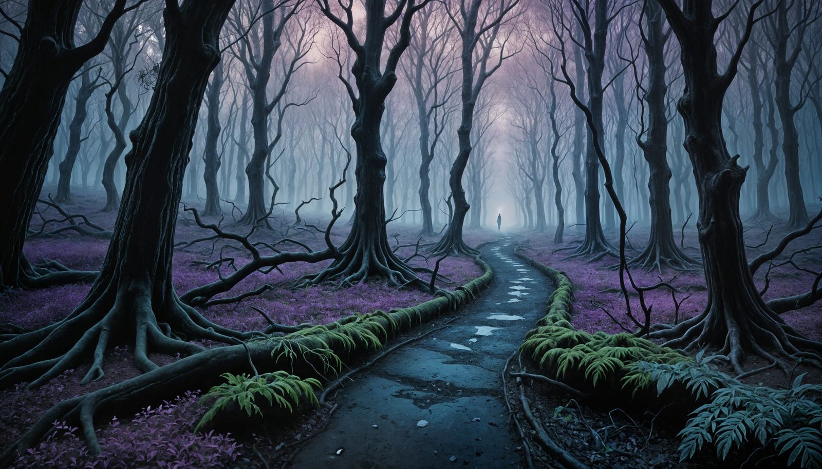 Minimalist Journey Through a Mystical Forest