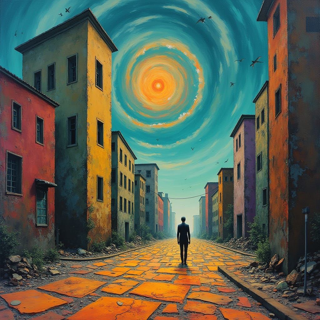 Surreal Cityscape of Memories and Dreams