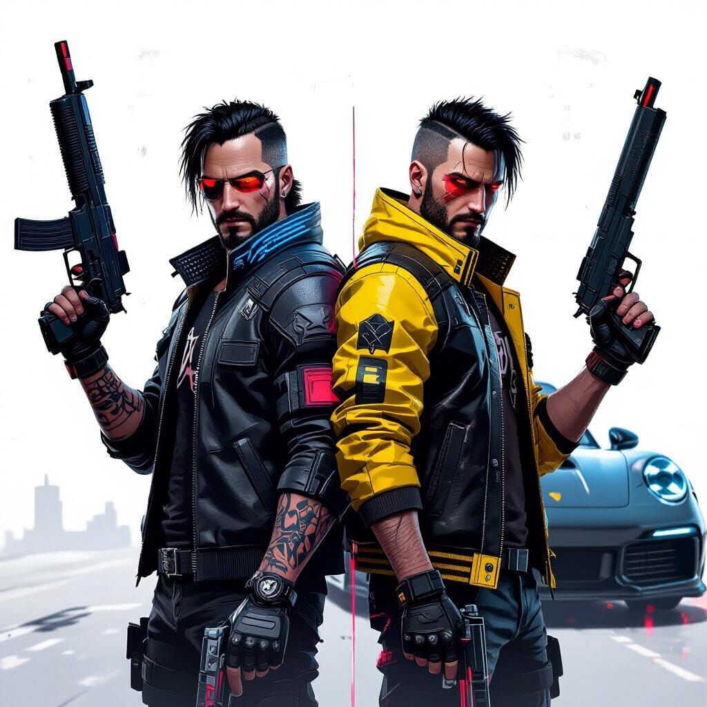 Cyberpunk Duo: Johnny Silverhand and David Martinez