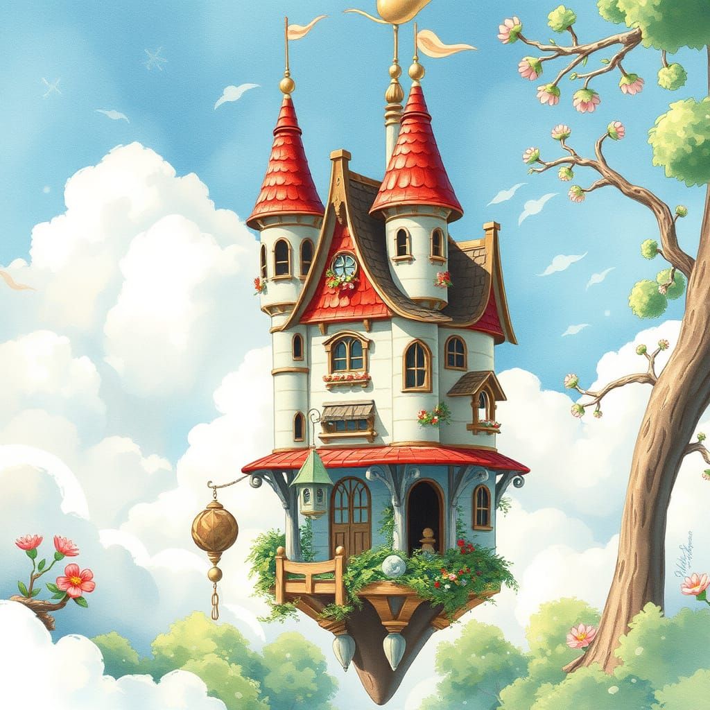 Chandra's fantasy floating birdhouse in Mystic Meer