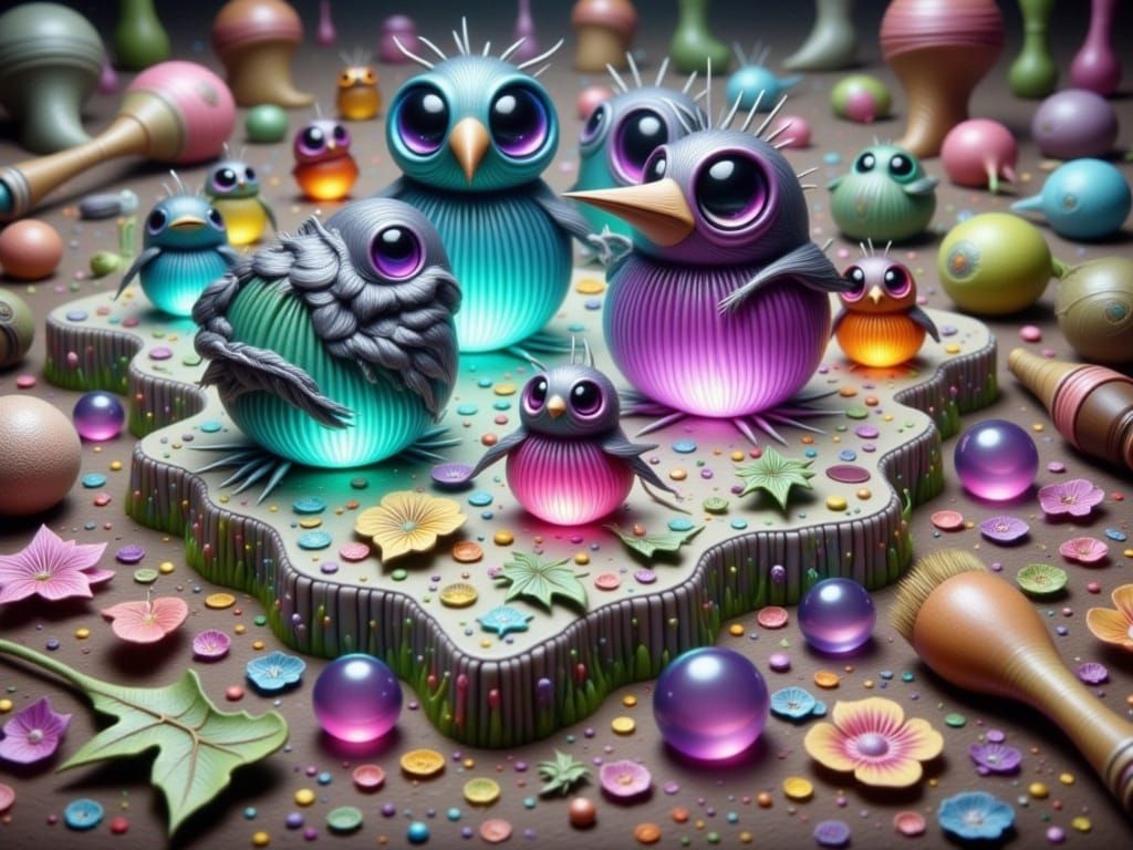 Whimsical Creatures in Fantasy Stitchwork