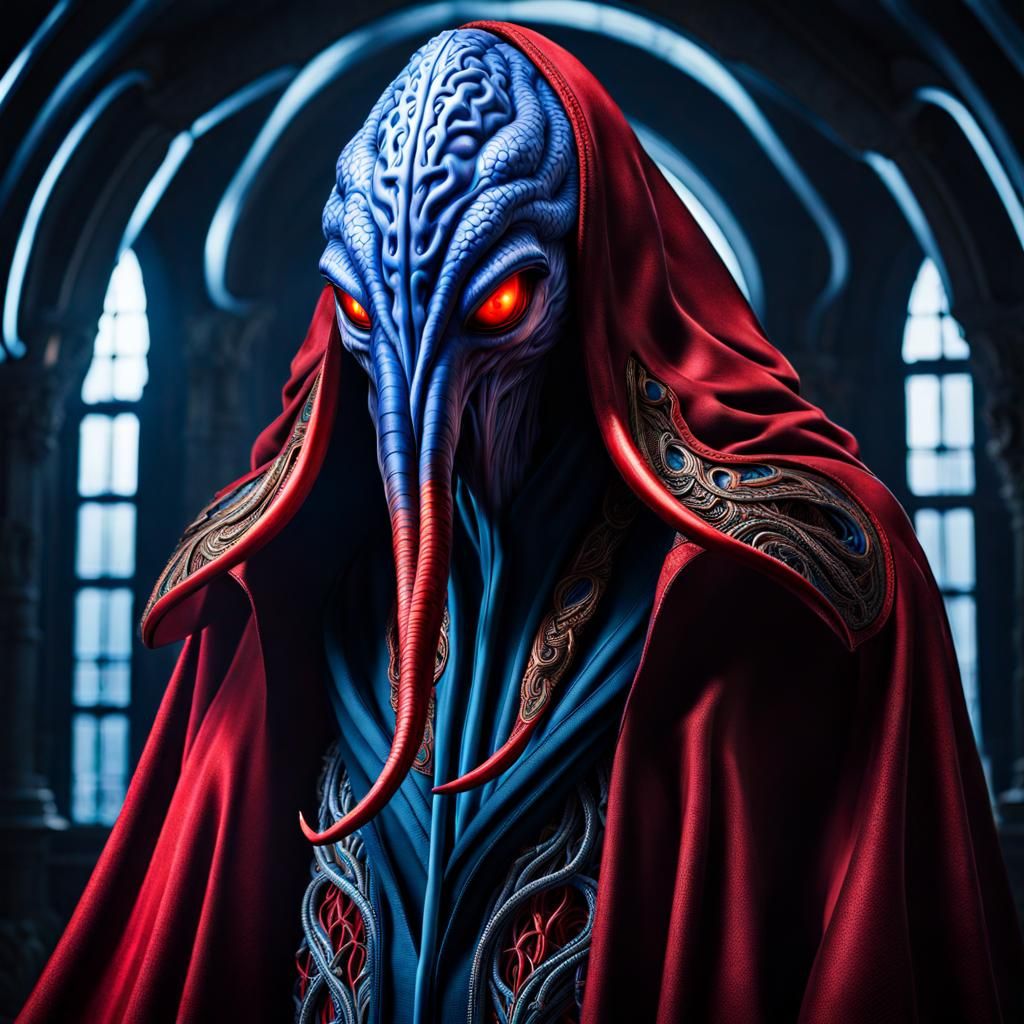 Mind Flayer Manipulating Brain with Psionic Powers