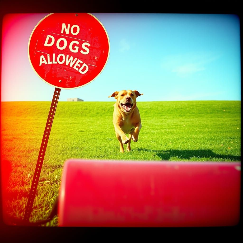 Epic Cinematic Moment: Dog Catches Frisbee on Forbidden Lawn