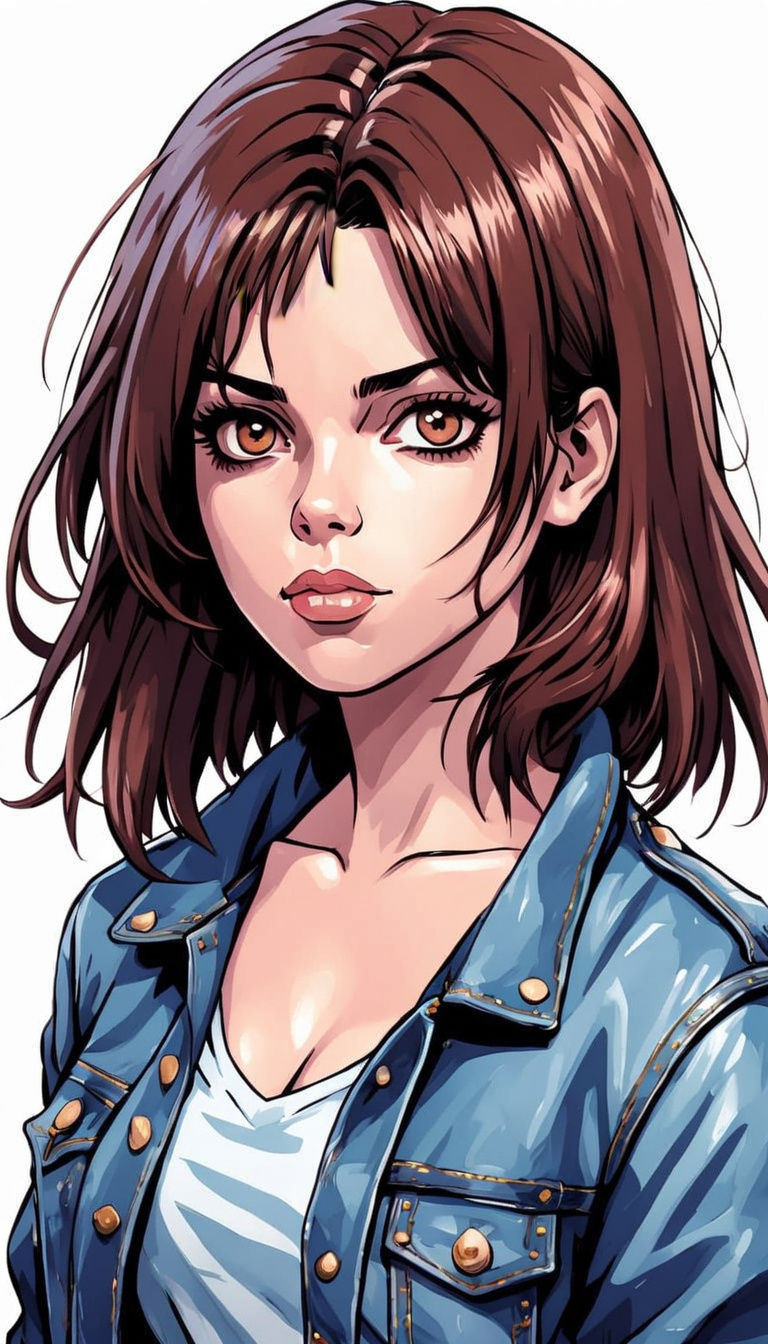 Dark Fantasy Comic Art Portrait of Neve Campbell