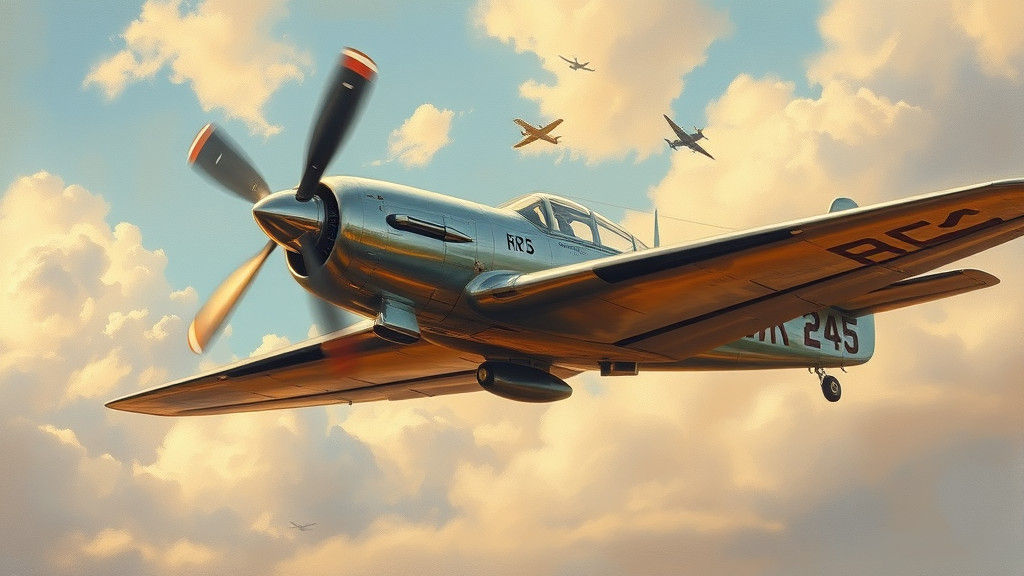 Majestic Aircraft Oil Painting in Aviation Art Style