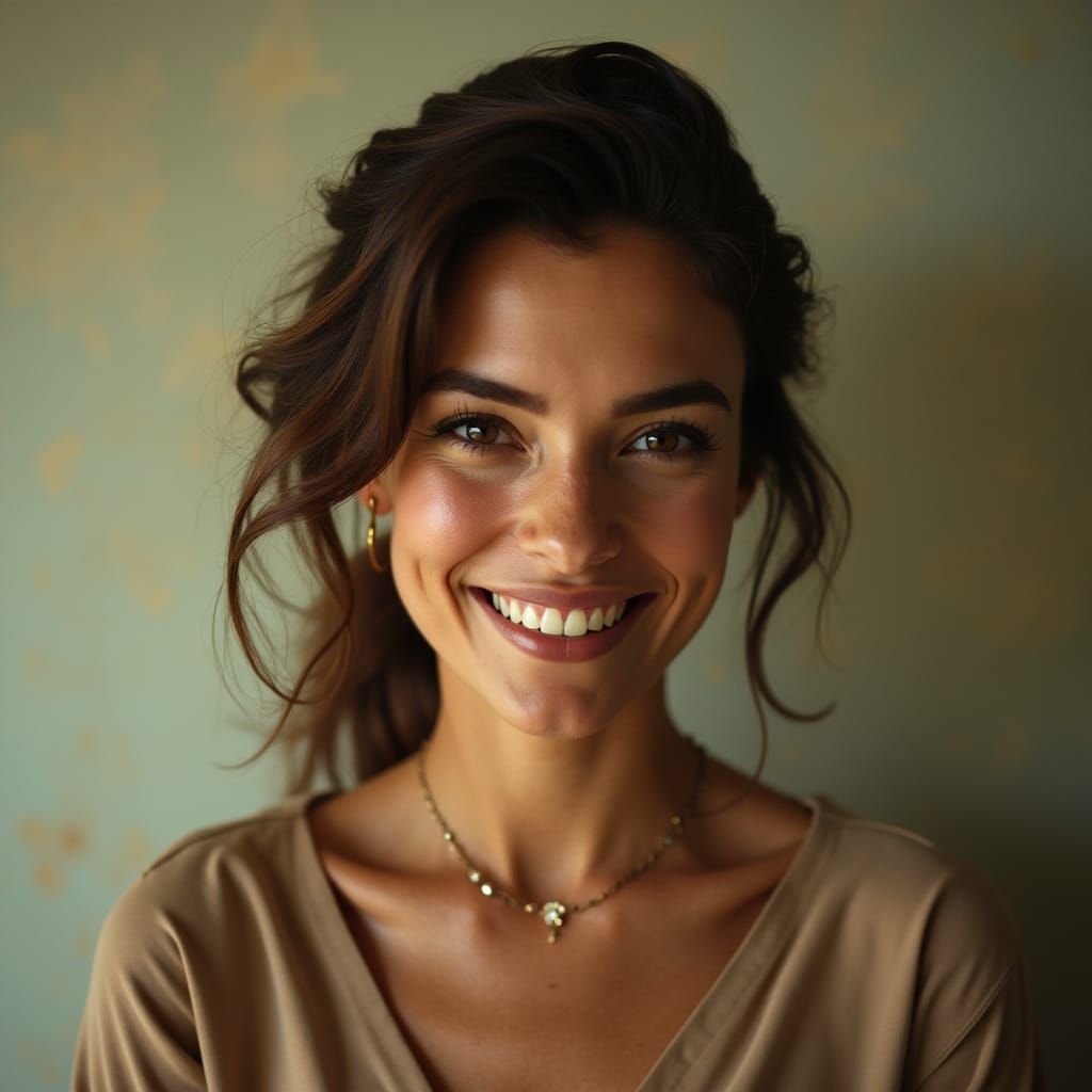 Cinematic Portrait of Woman with Warm Smile