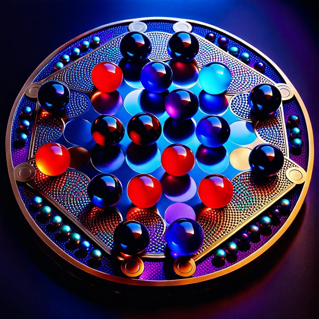 Ornate Chinese Checkers Game in Triadic Colors