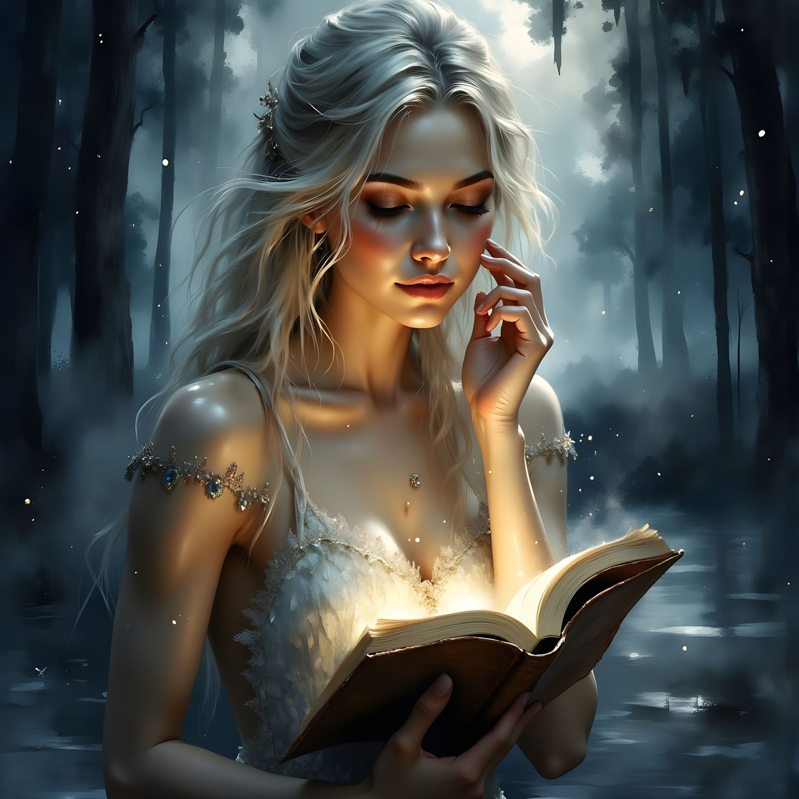 Norse Goddess of Love Reading by Moonlight