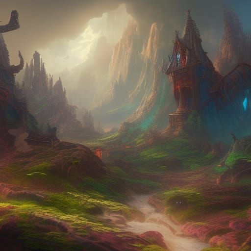 Fantastical Matte Painting with Intricate Details