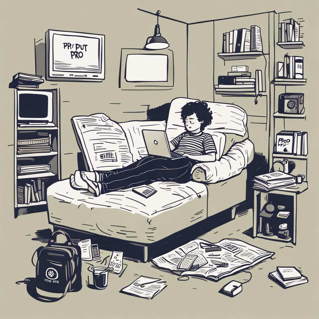 Procrastination Pro T-Shirt Design: Relaxed Lounger