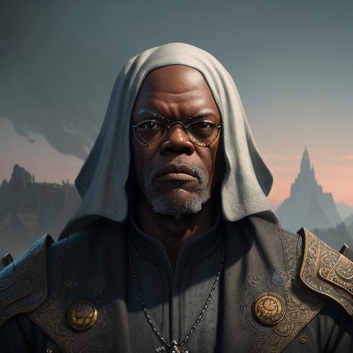 White Samuel L. Jackson: Detailed Matte Painting