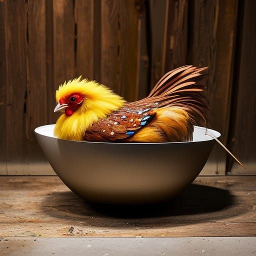 Adorable Chicken on Toilet: Farm Photography Masterpiece