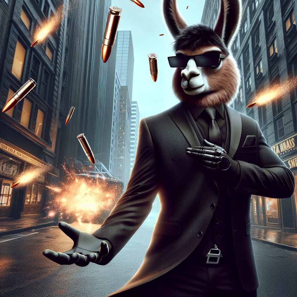 Llama Neo Stops Bullets in Sci-Fi City