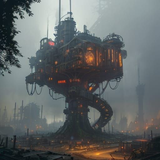 Industrial mechanical treehouse