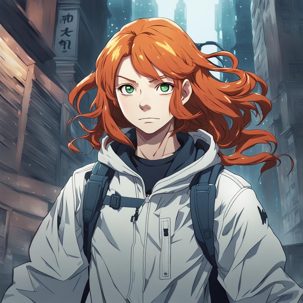 Anime-Style Teenage Superhero with Ghostly Powers