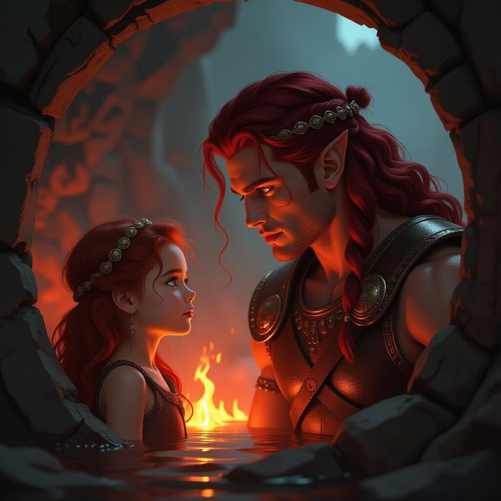 Young Kairos Meets Sister Hestia Inside Cronus's Stomach