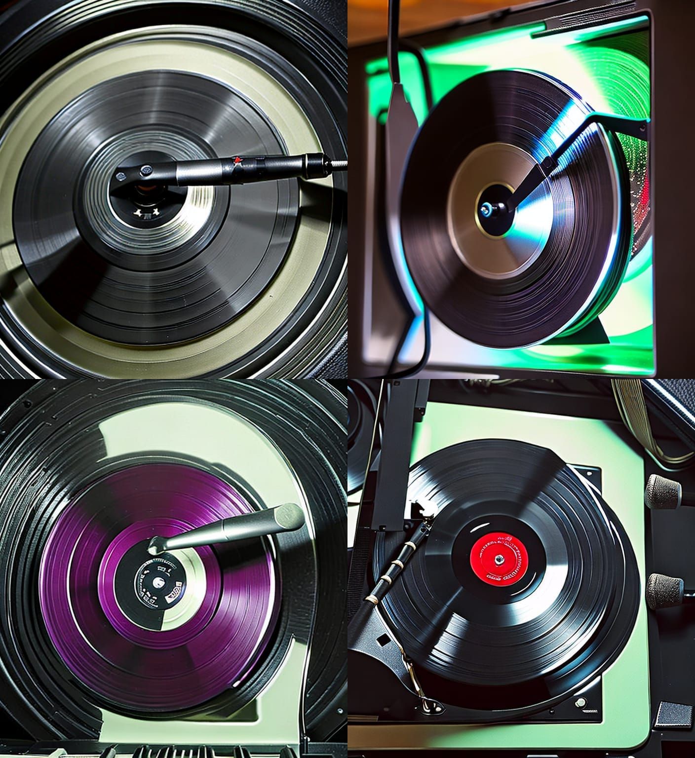 Vintage Vinyl Record Spinning on Turntable
