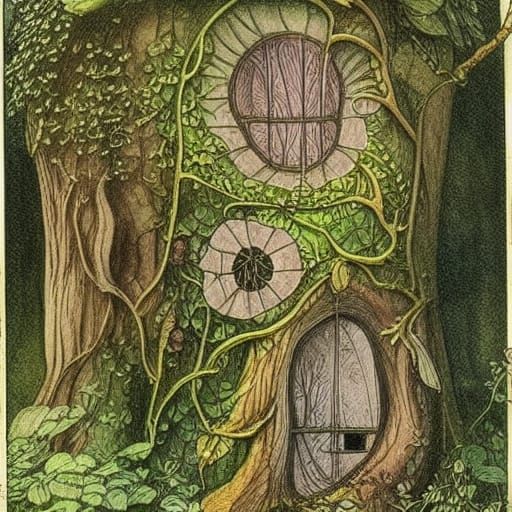 Fairy Treehouse in Victorian Botanical Style