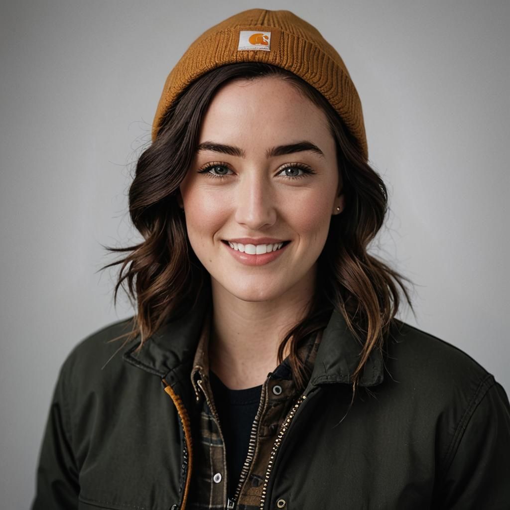 Portrait of Smiling Woman with Brown Hair