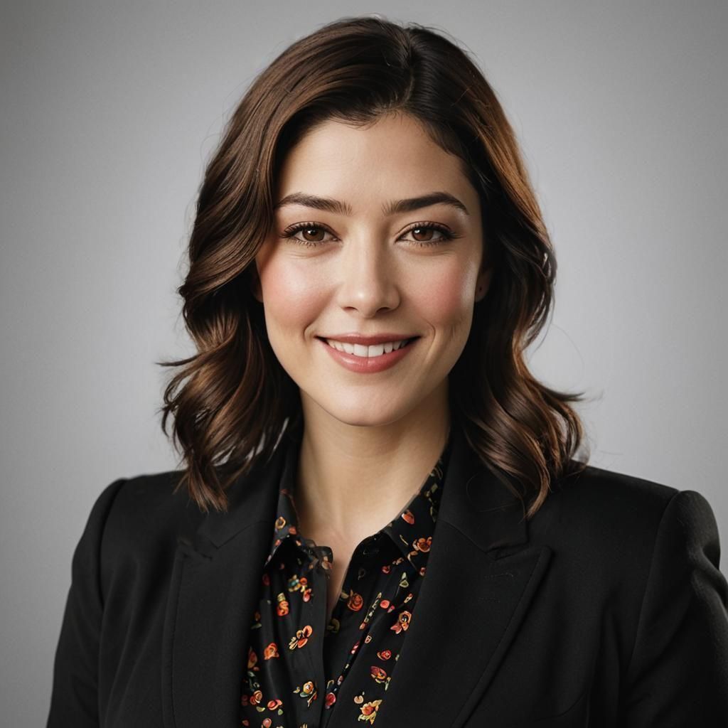 Portrait of Smiling Woman with Brown Hair