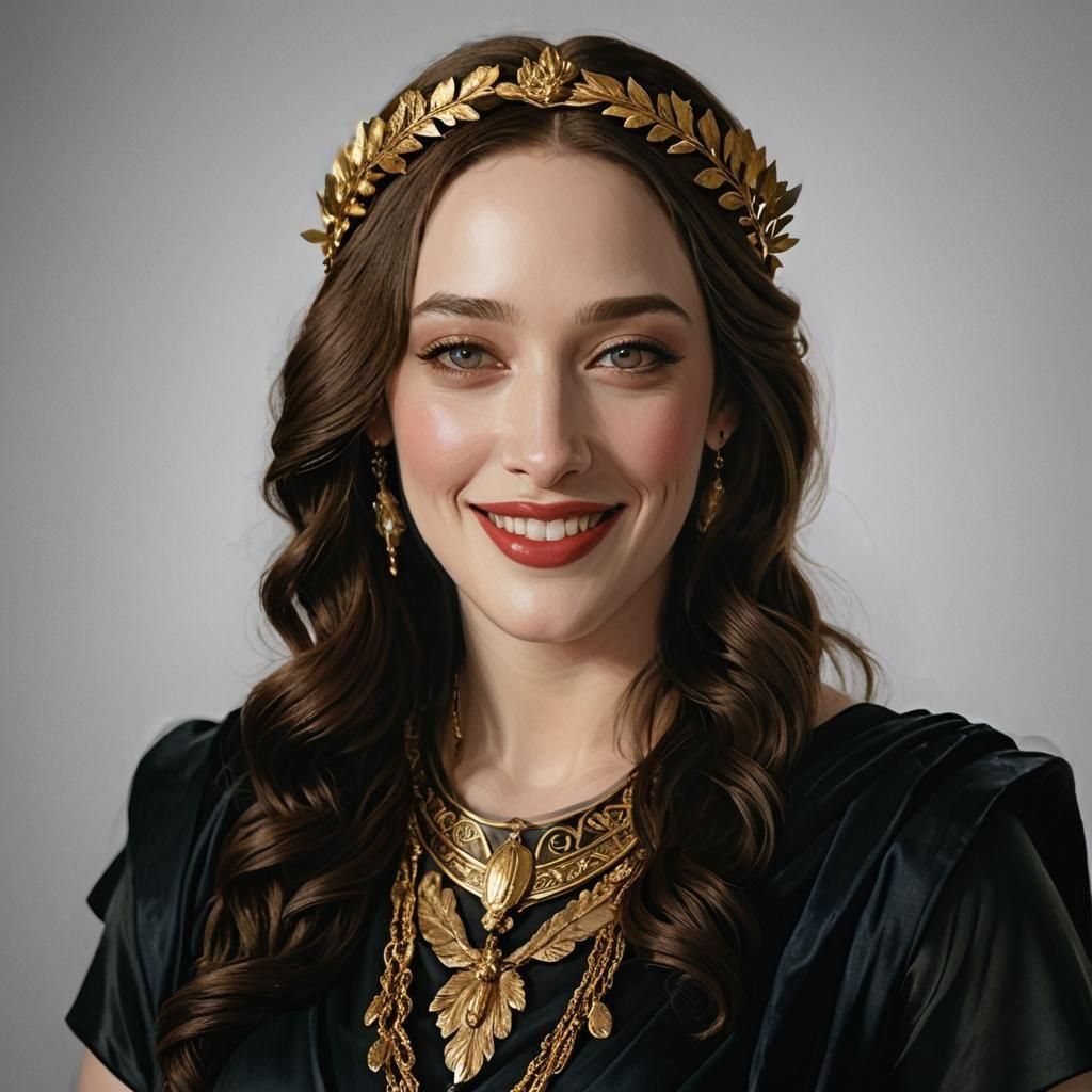 Portrait of a Smiling Woman with Wavy Hair