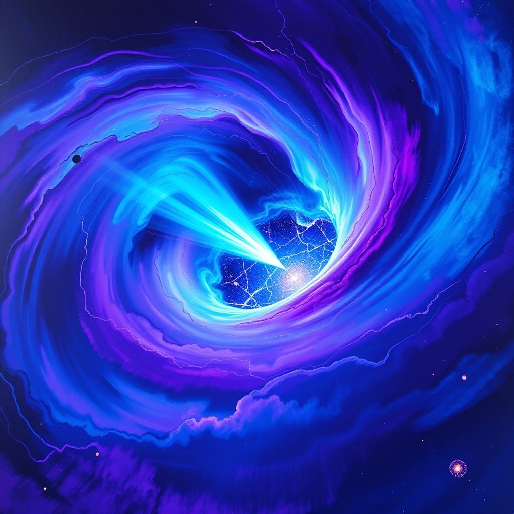 Iridescent Neutron Star in Futuristic Style