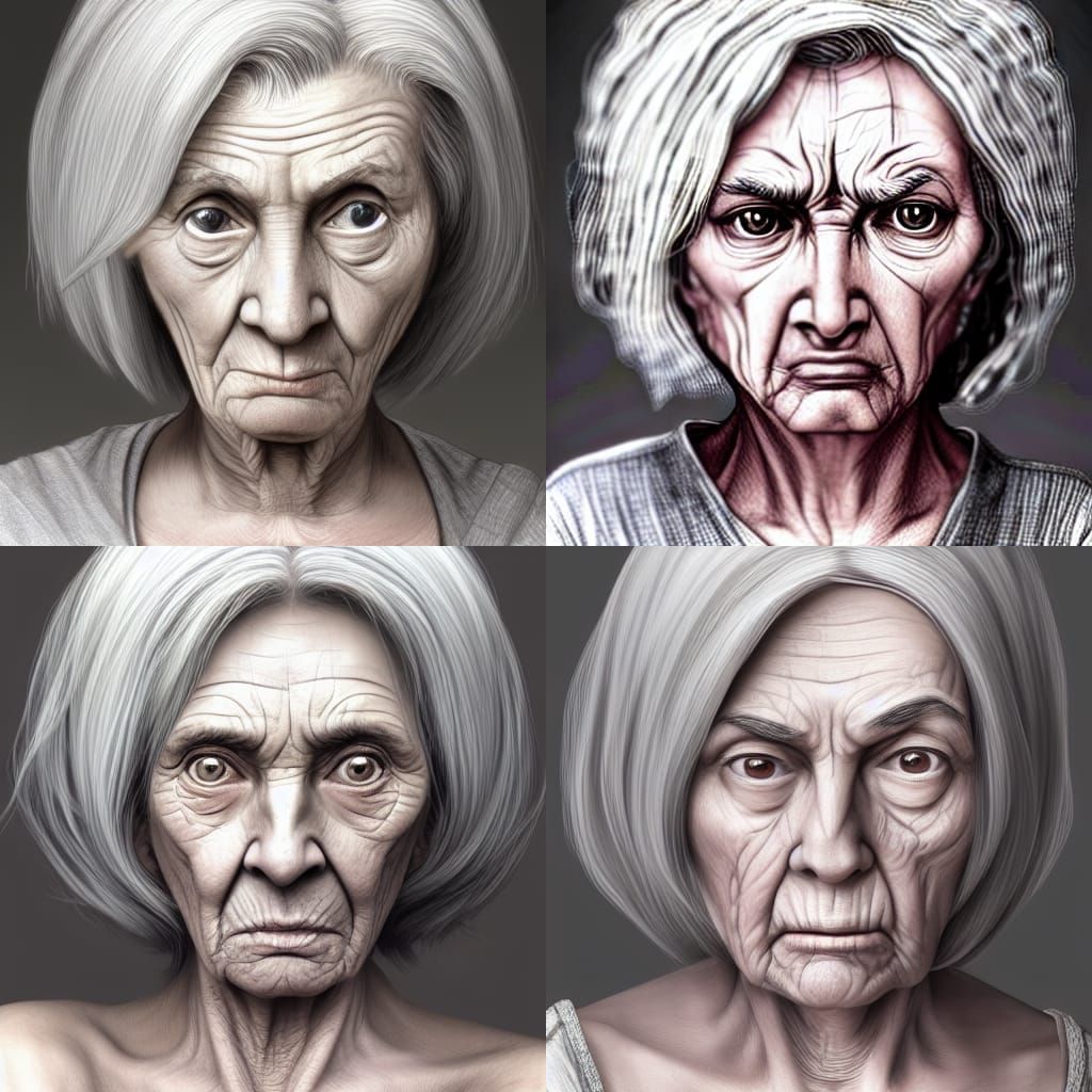 Defiant Medieval Peasant Woman Portrait