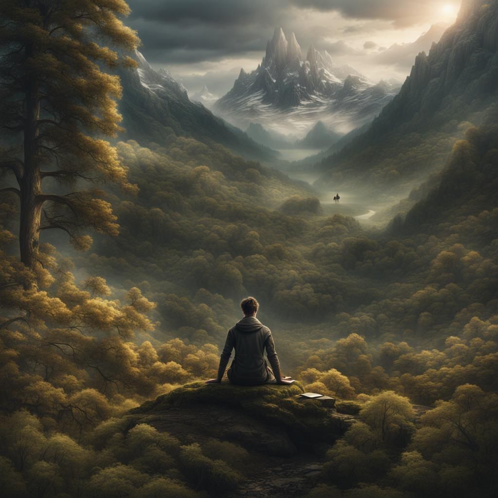 Alone in Nature: A Dramatic Digital Painting