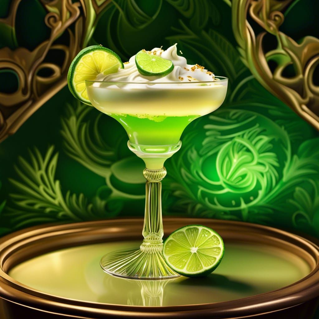 Key Lime Pie Cocktail in Art Nouveau Bar