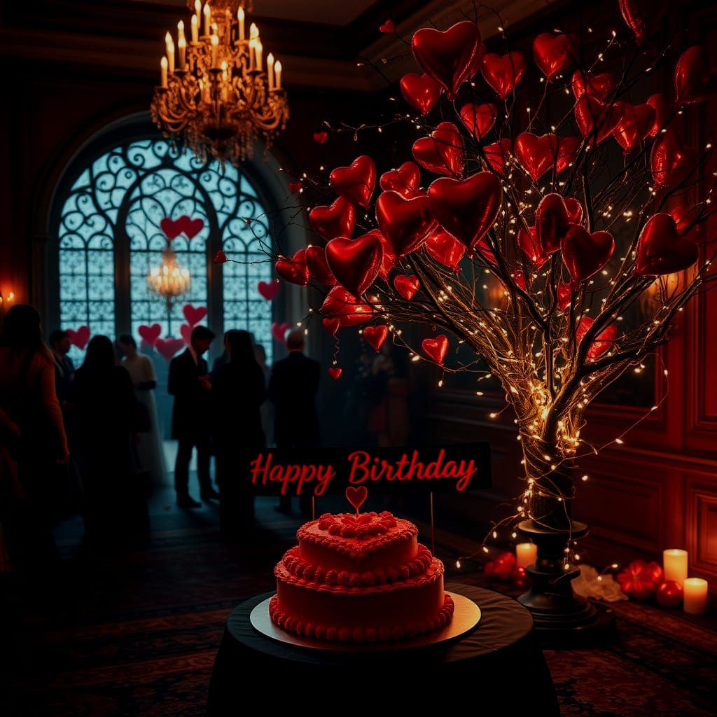 Romantic Gothic Valentine's Ballroom Birthday Celebration
