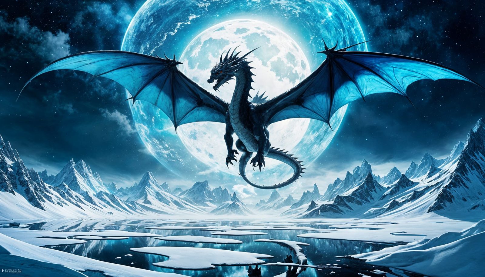 Icy Exoplanet White Dragon Double Exposure