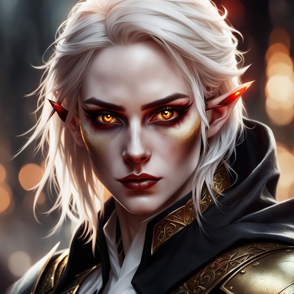 Half-Elf Paladin Portrait in Hyper-Realistic Digital Art