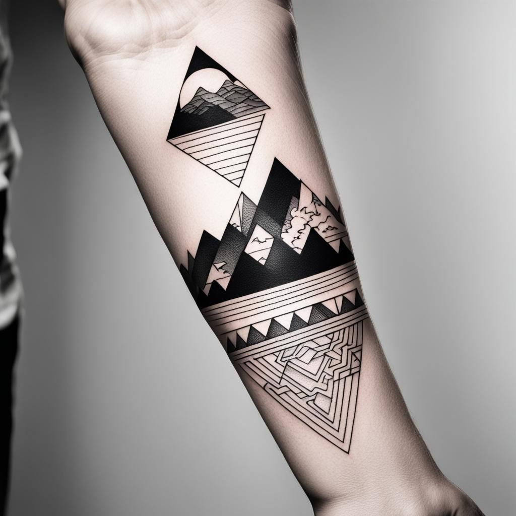 Geometric Tattoo Design on Forearm