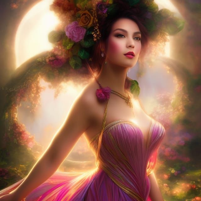 Hourglass Tree Princess in Surreal Fairycore Style