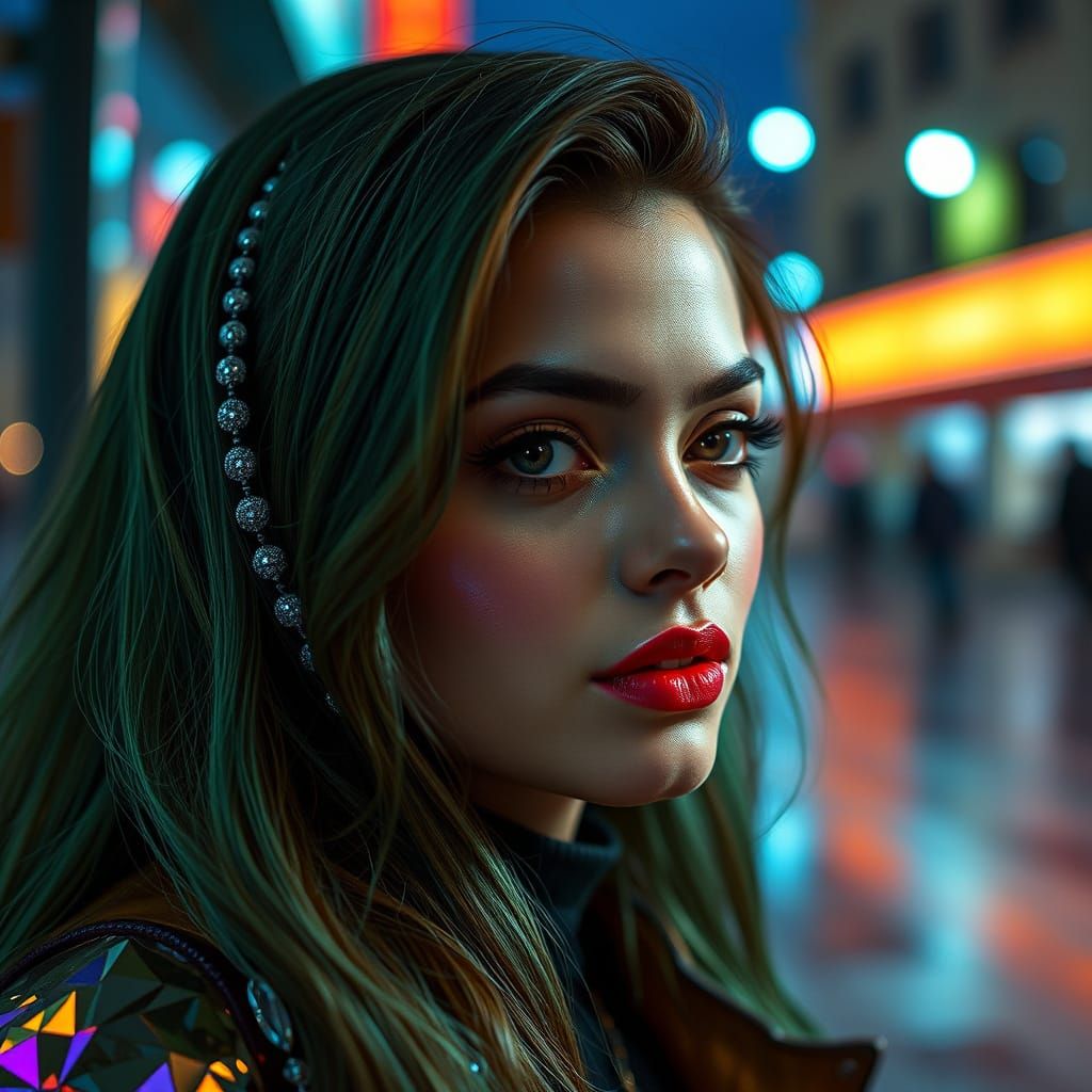 Luminous Portrait in Street Pop Style
