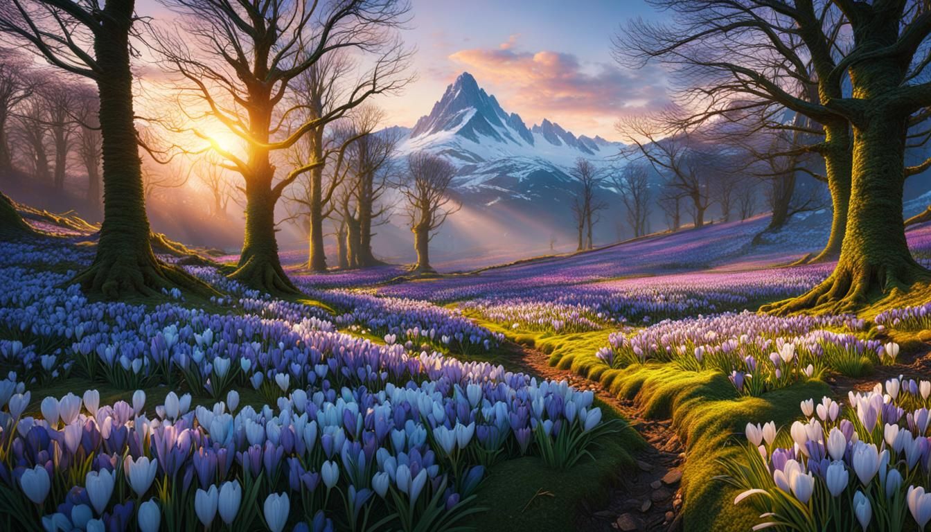 Flower fields in the mountains