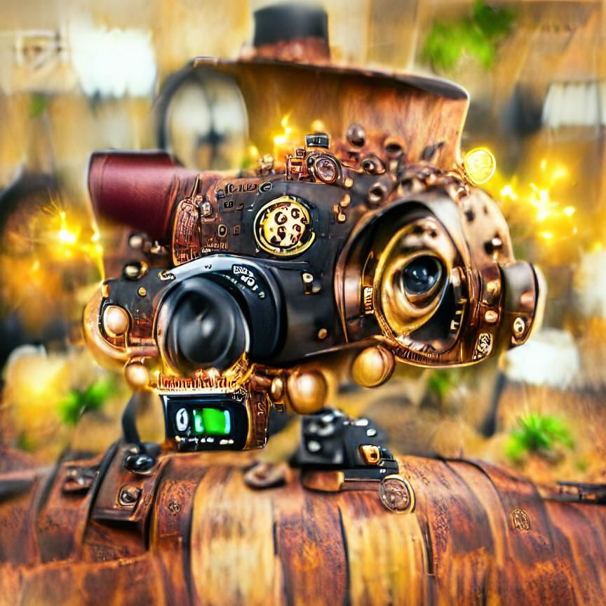 Steampunk Camera in 8k Resolution with Bokeh
