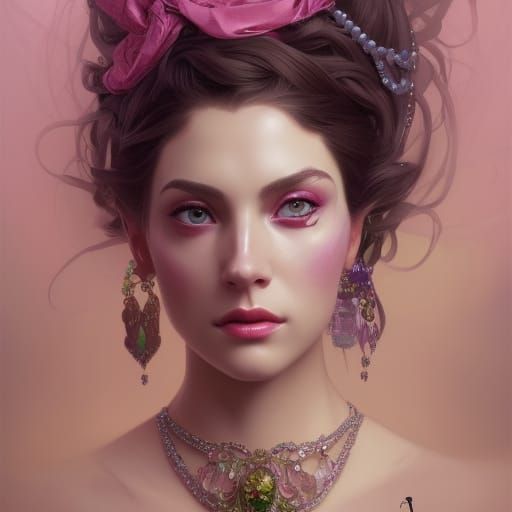 Princess with Mardi Gras Mask Concept Art