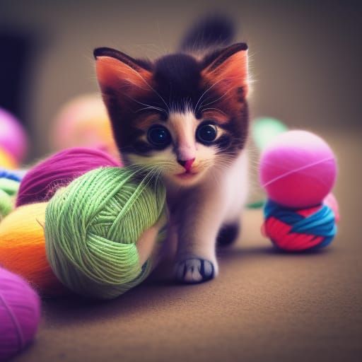 Kitten Family's Yarn Chaos: Professional Photography