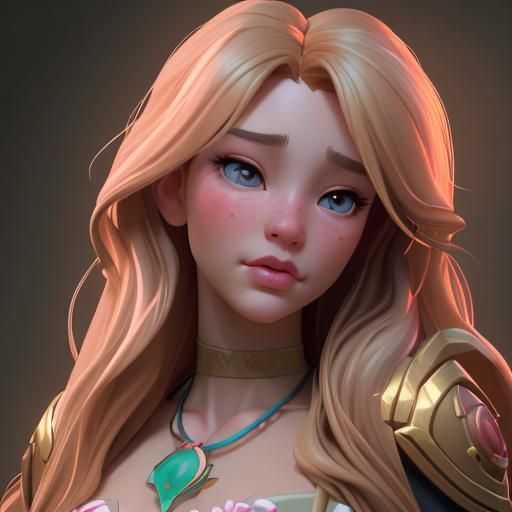 Asian Woman Portrait with Cherry Blossom, Hyperdetailed Art