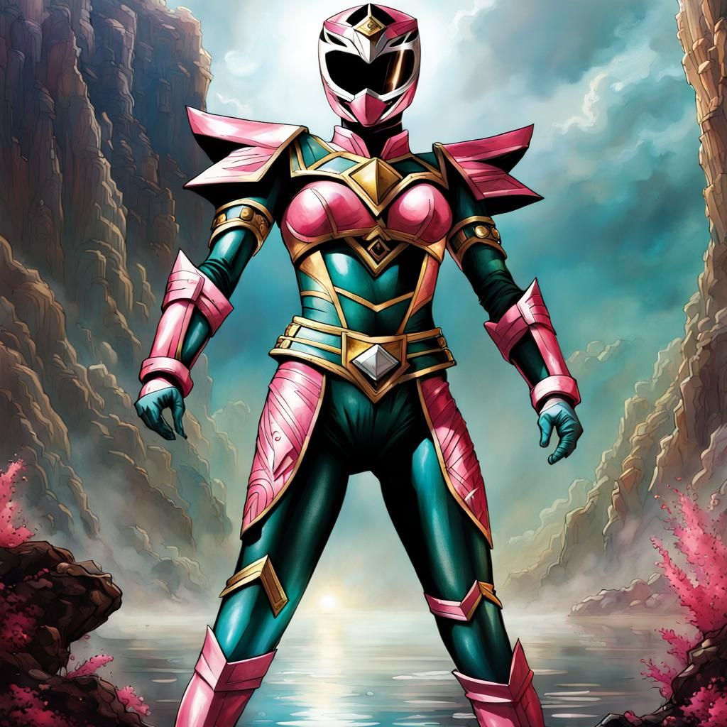 Pink Power Ranger in Anime Marvel Style