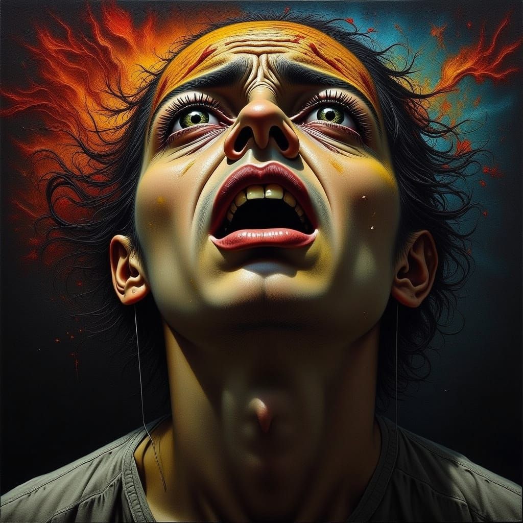 Portrait of Intense Desire with Emotional Turmoil