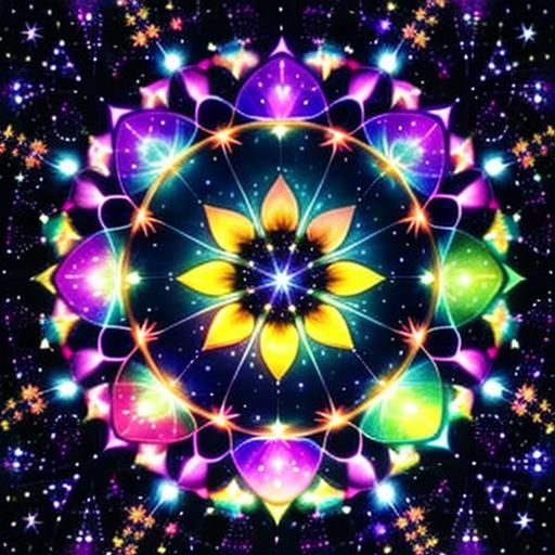 Hippie Gazing at Electric Prism of Color