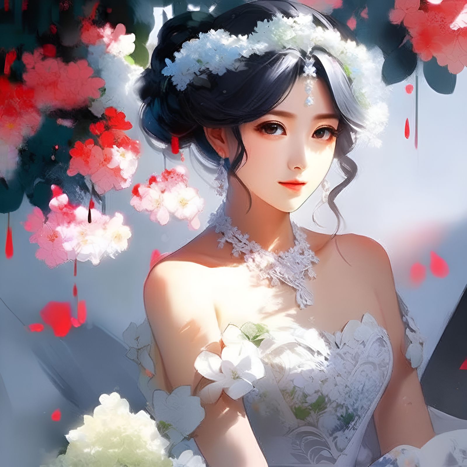 Hyperdetailed Anime Lady with Strong Expression