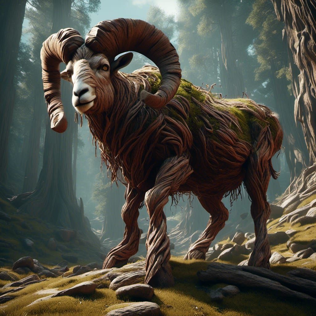 Detailed Matte Painting of a Big Horn Sheep