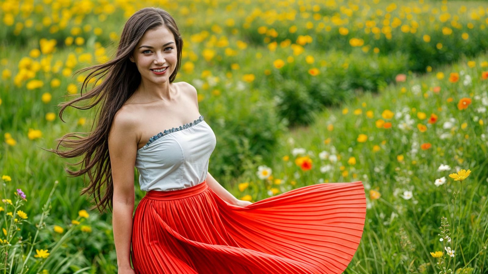 Nordic Beauty in Verdant Field