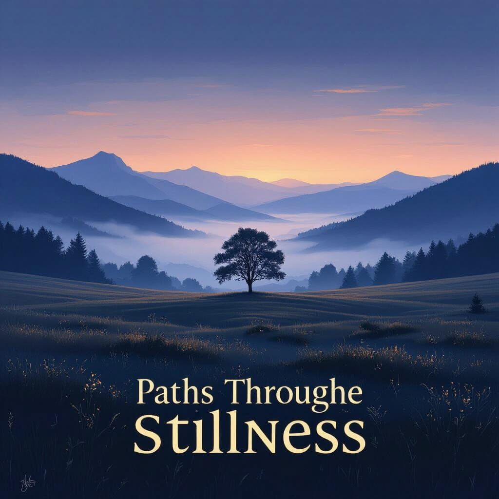 Serene Valley at Dawn: Ambient Album Cover Art