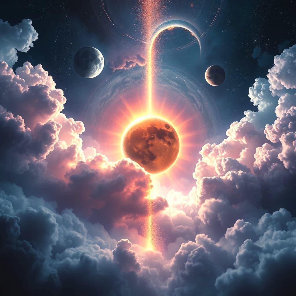 Epic Cinematic Digital Masterpiece of Syzygy and Counter Tru...