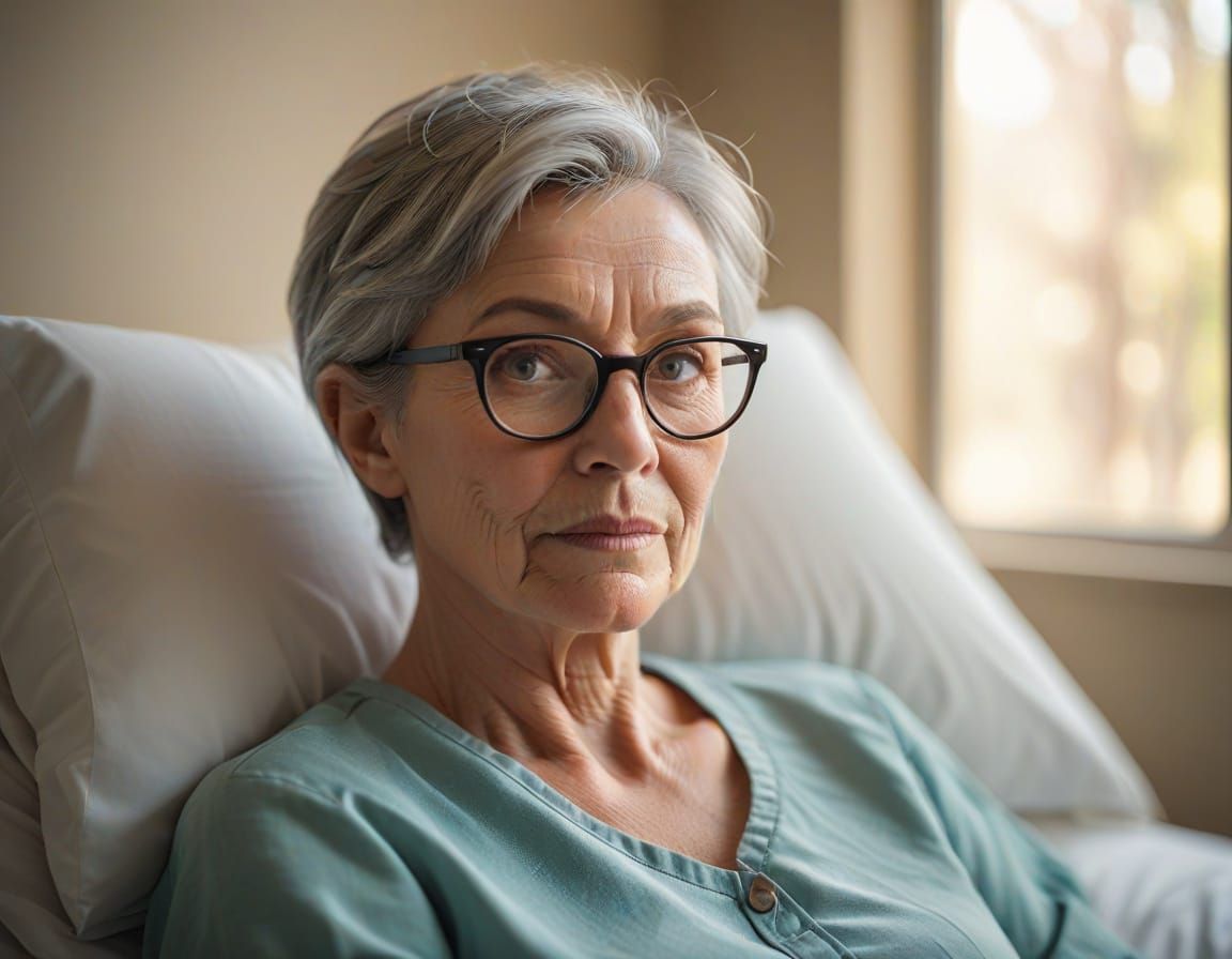 Aged Woman Finds Solace in Quiet Contemplation