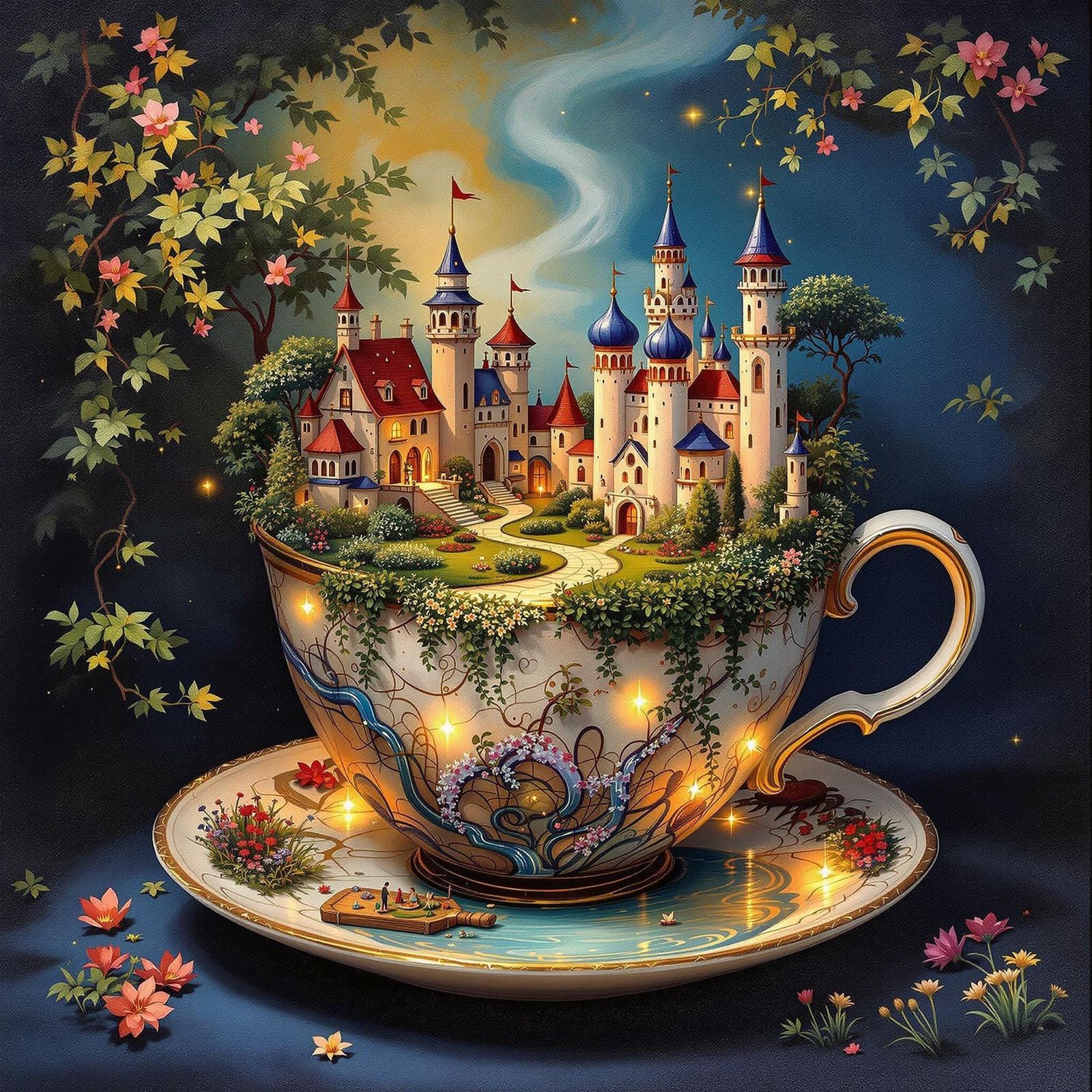 Miniature Kingdom Hidden Inside Vintage Teacup